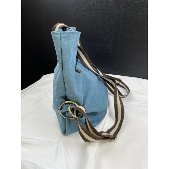 Women's Blue Denim Canvas Backpack SKU 3748 - Picture 3 of 11